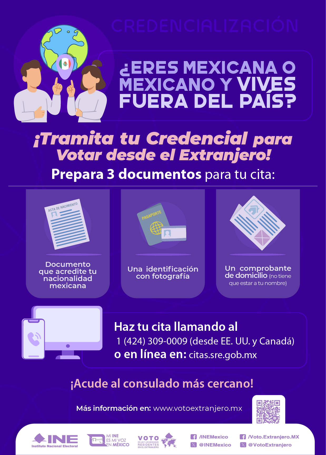 Tramita tu credencial desde el extranjero.